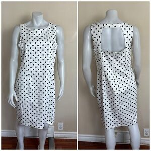Lori M Collection - Sleeveless Polka-dot Dress with open back. Size: XL